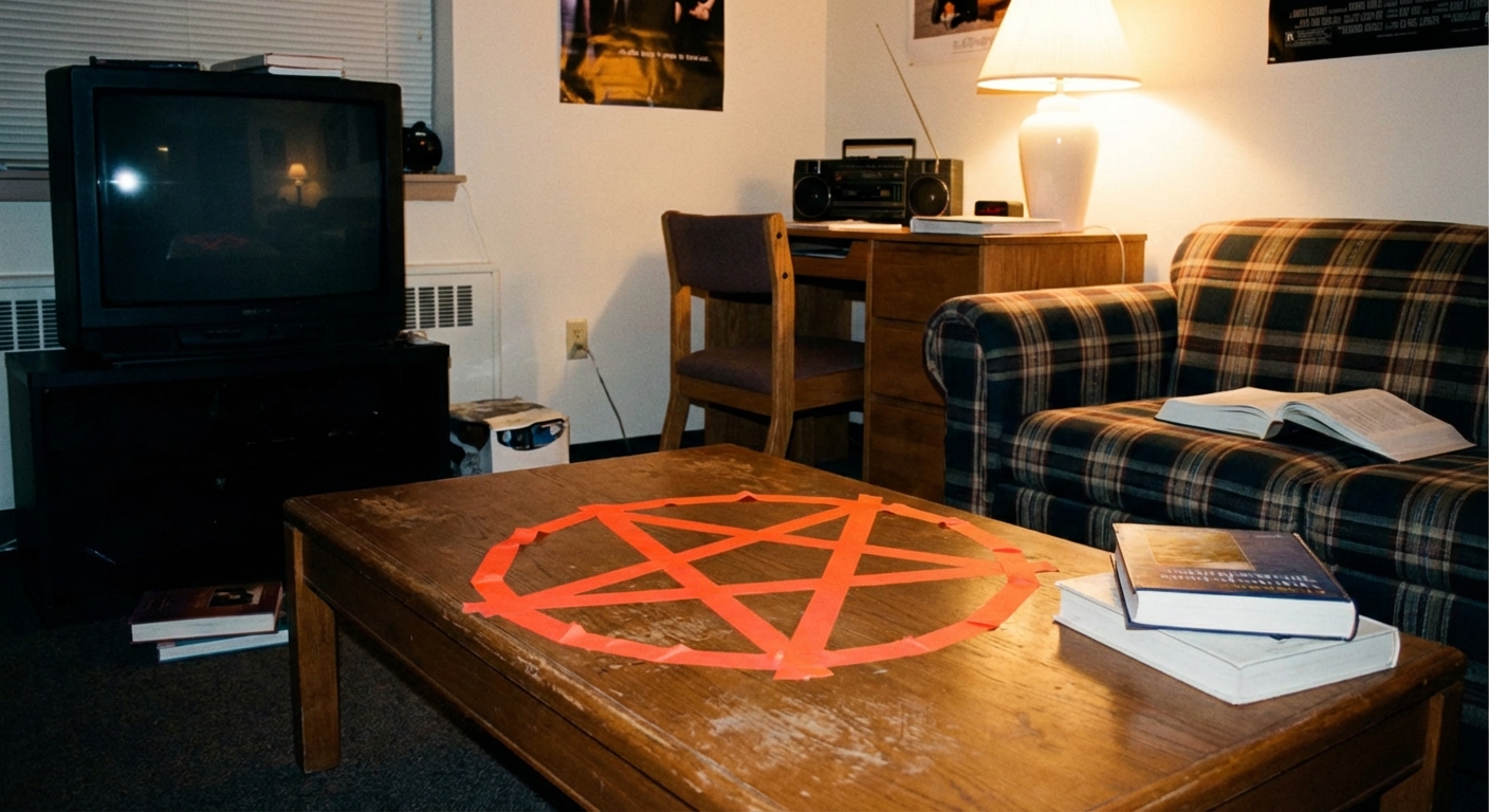 Fluorescent tape pentagram